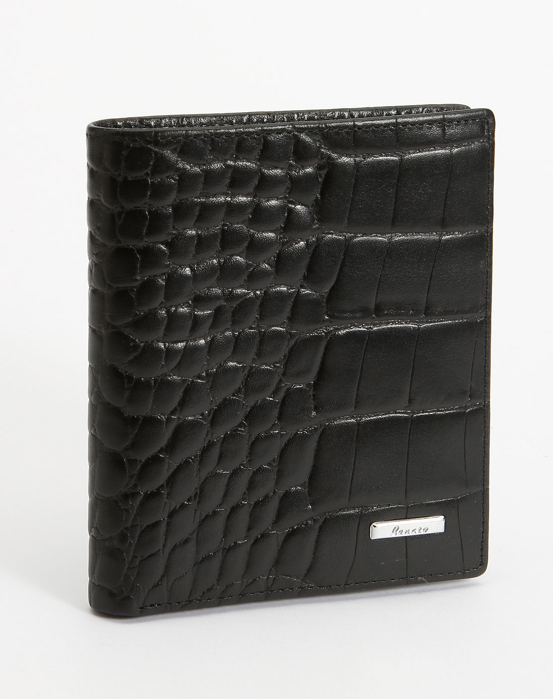 宾度j.benato男包专场-男款黑色时尚印纹企身钱包