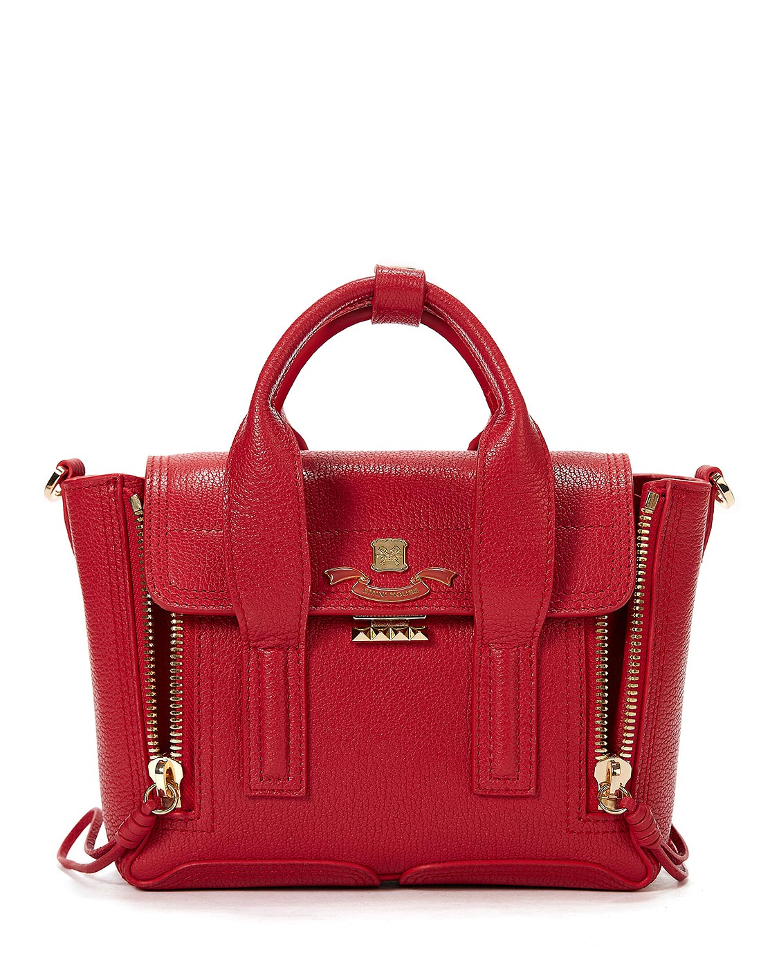 罗曼红头层牛皮小怪兽手提斜挎包