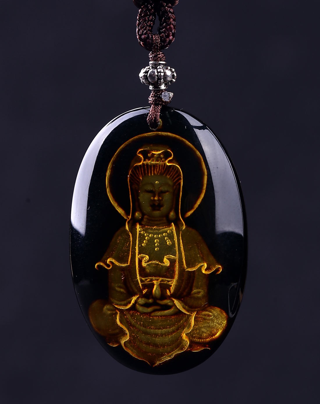 【首发】三阳开泰阴雕观音项链附证书