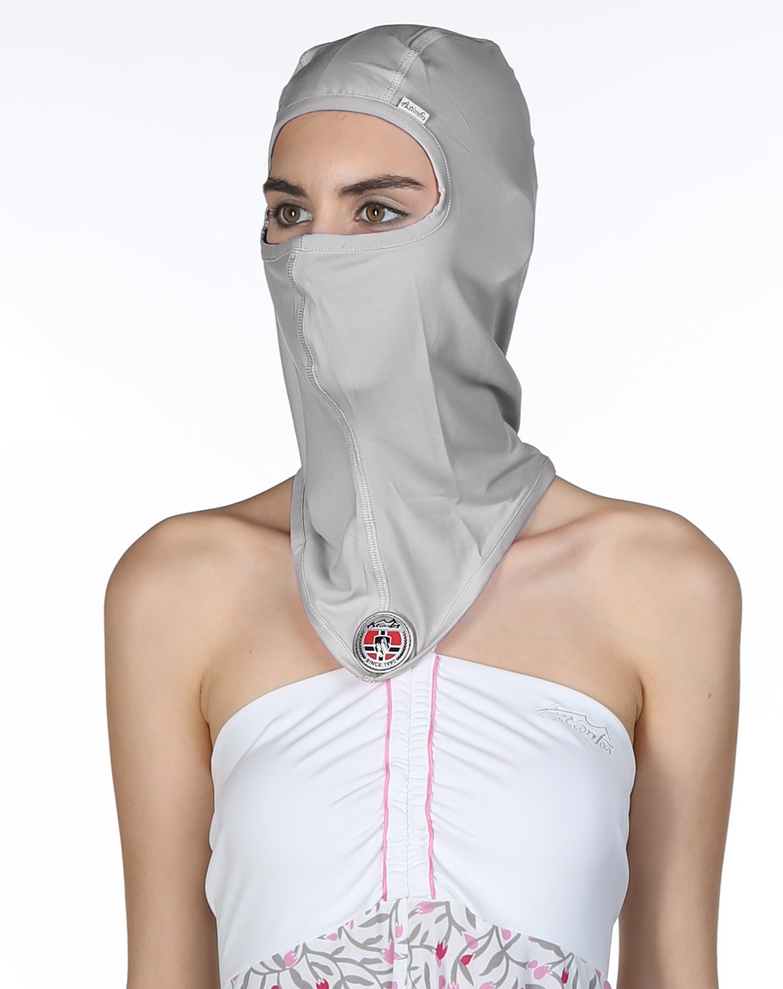 360度全防护 女款浅灰护脸/面罩 防紫外线