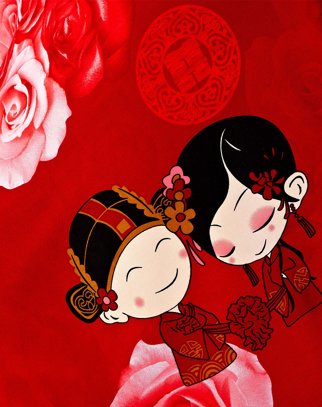 1.5m婚庆磨毛四件套-喜结良缘