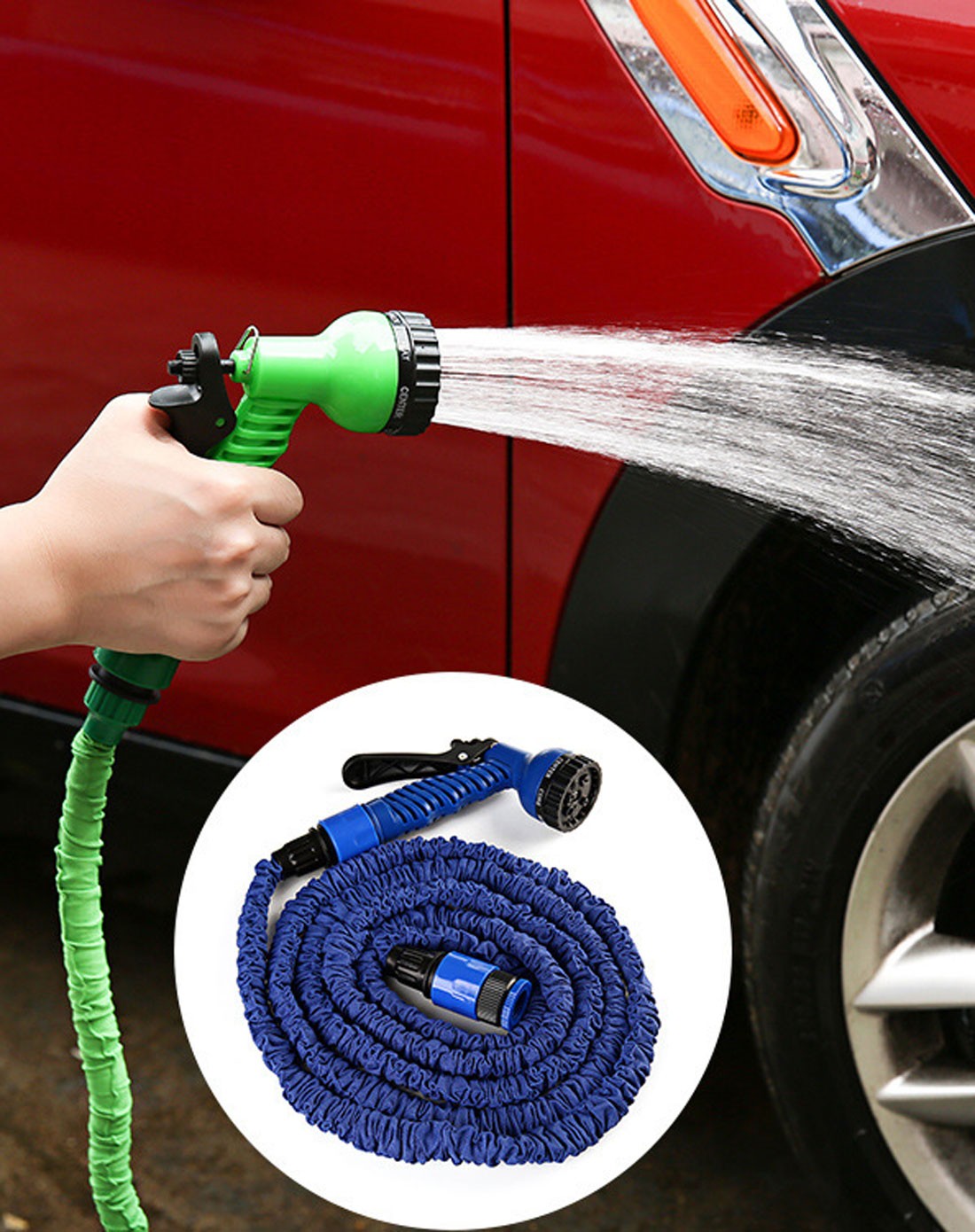 可调节伸缩水管高压喷水枪(多色可选)