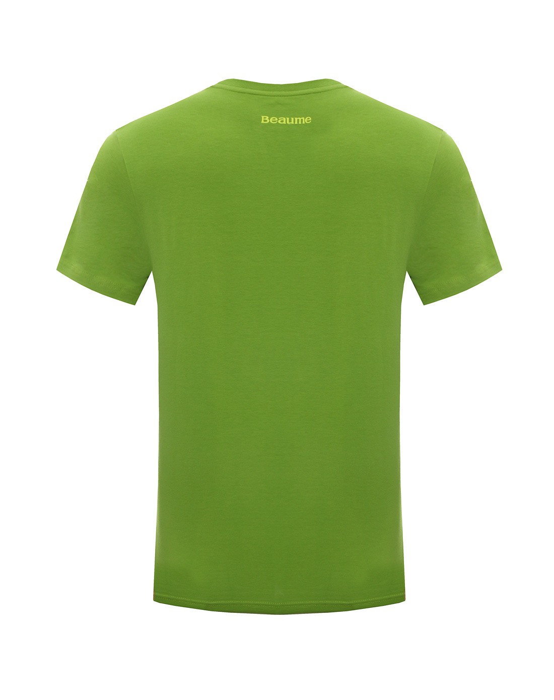 舒适透气 男款苔藓绿短袖圆领t恤 印花