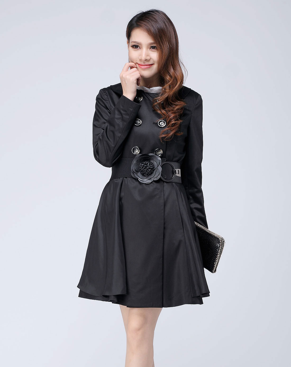 zimmur女装专场-女黑色风衣