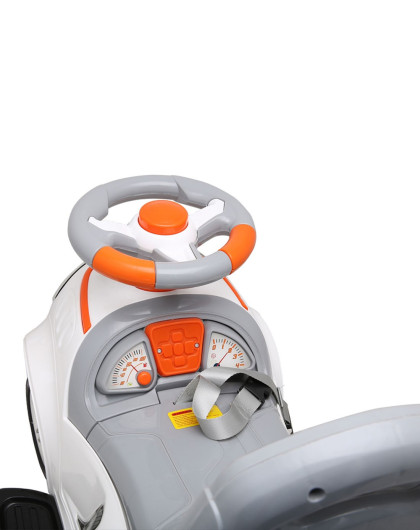 太空机器人助步车伸缩推把白色带音乐