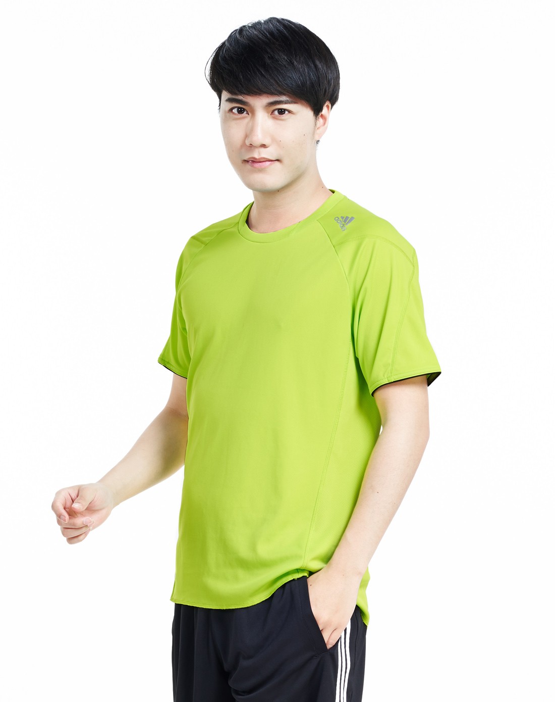 快干排汗 男款荧光绿短袖t恤 跑步系列