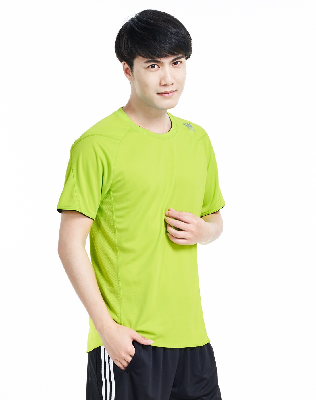 快干排汗 男款荧光绿短袖t恤 跑步系列