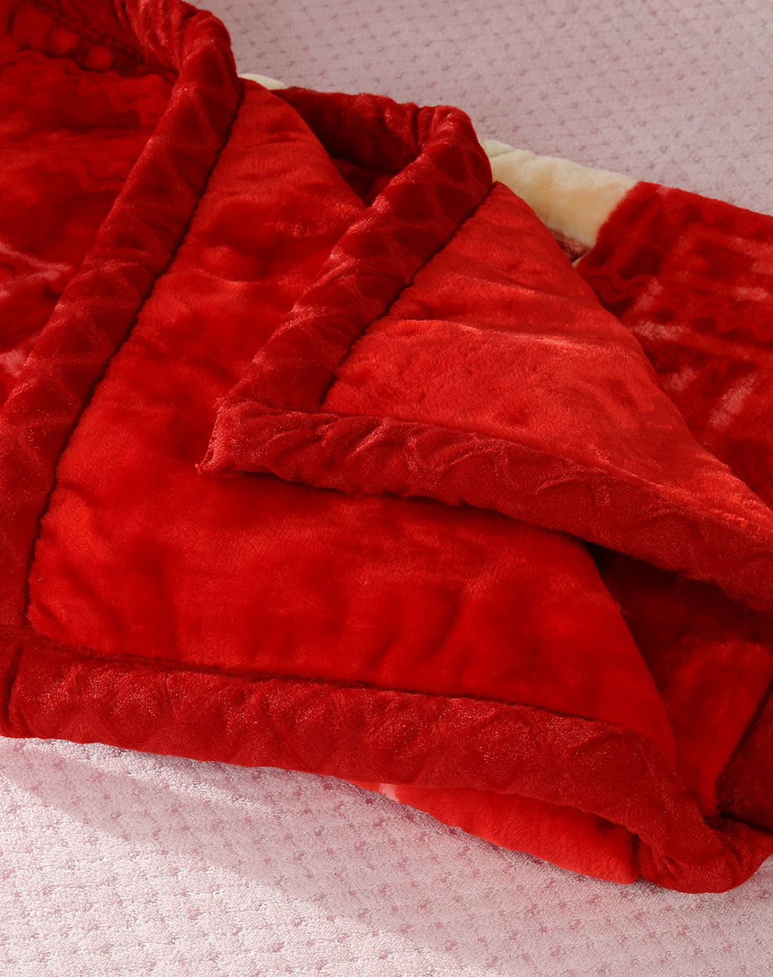 拉舍尔毛毯中国元素-红色200*230cm