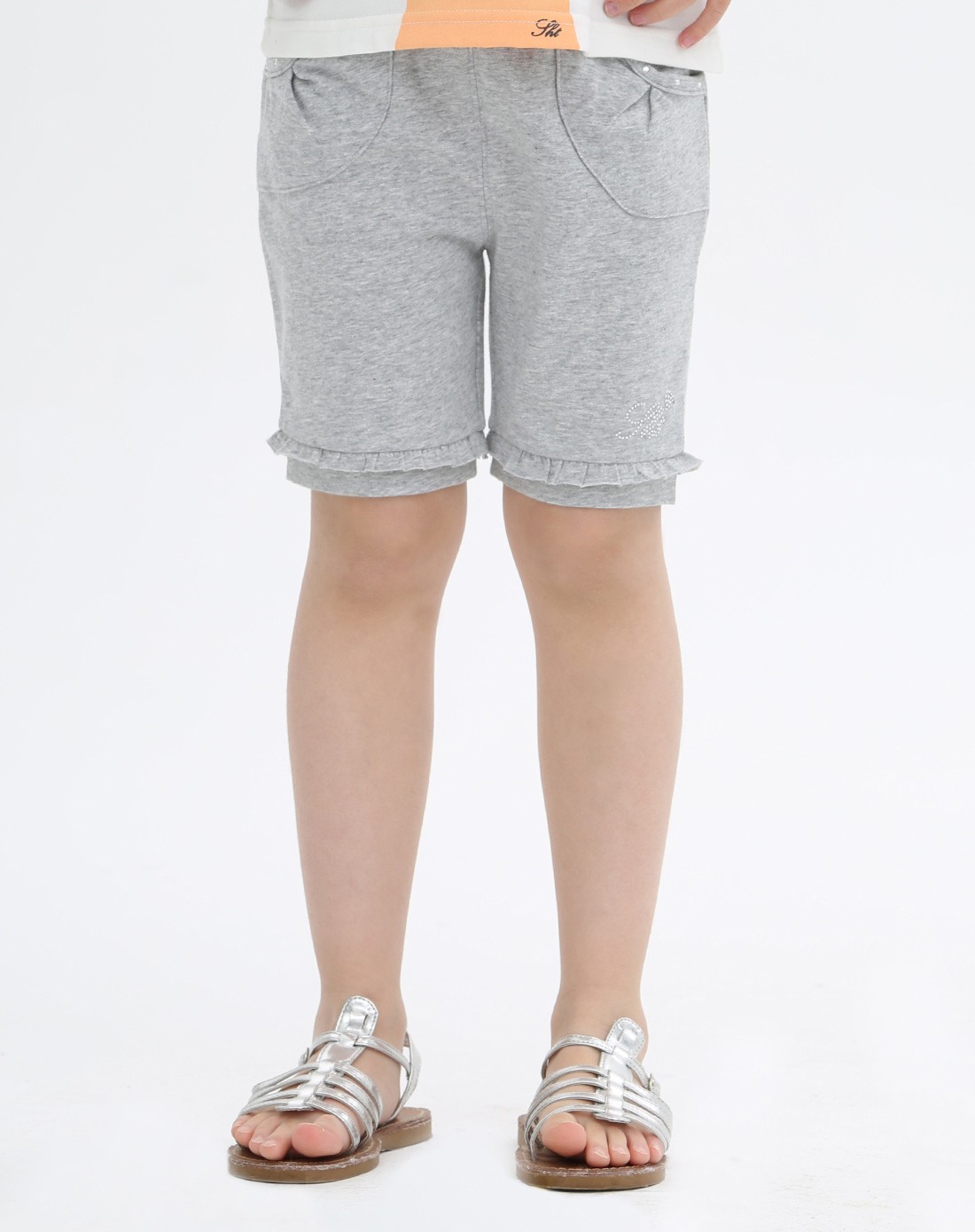 女小童浅冰灰女小童针织五分裤