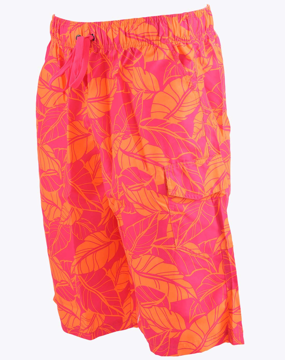 男士桔红色夏威夷风情沙滩裤