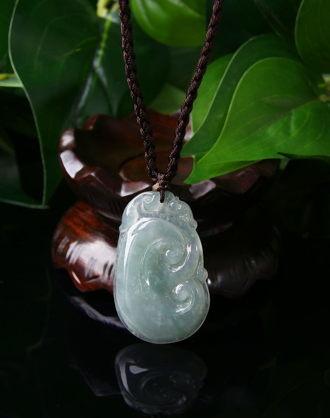 天然翡翠a货冰糯种吉祥如意挂件(国家权威认证)