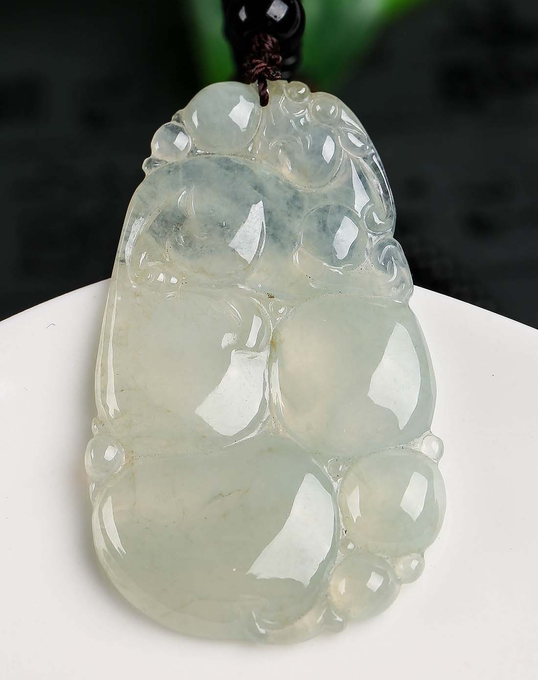 高冰水润通透财源滚滚a货翡翠挂件