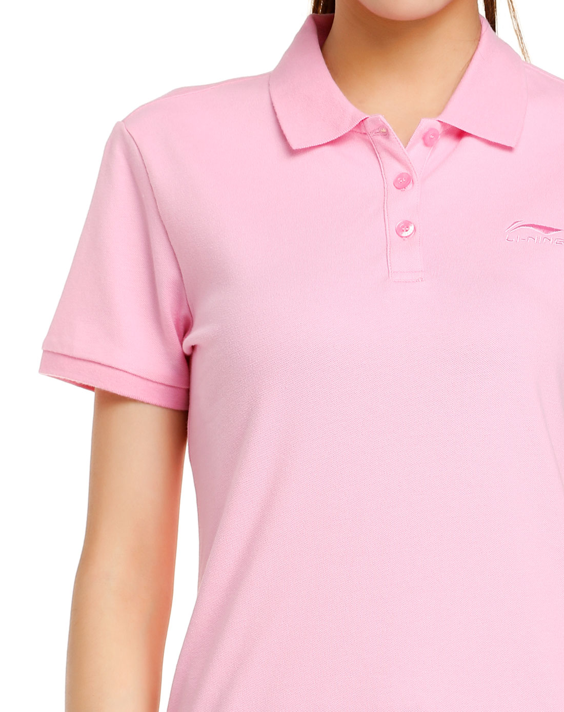 舒适棉质 女款粉色短袖polo衫 运动休闲