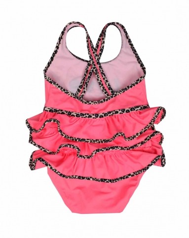 兰嘟吡 女童西红爱字型连体裙式泳衣