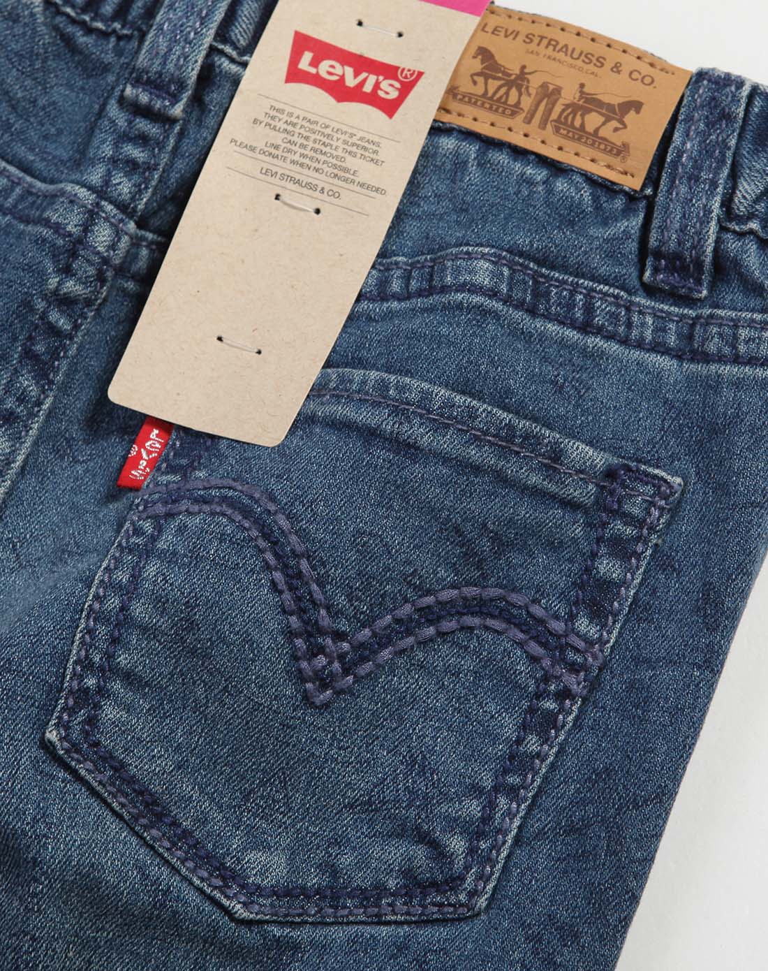 李维斯levis男女童装15新款女小童中蓝牛仔7分裤52622ds12al63_唯品