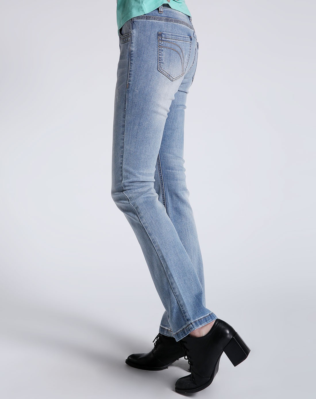 全棉休闲水洗牛仔裤