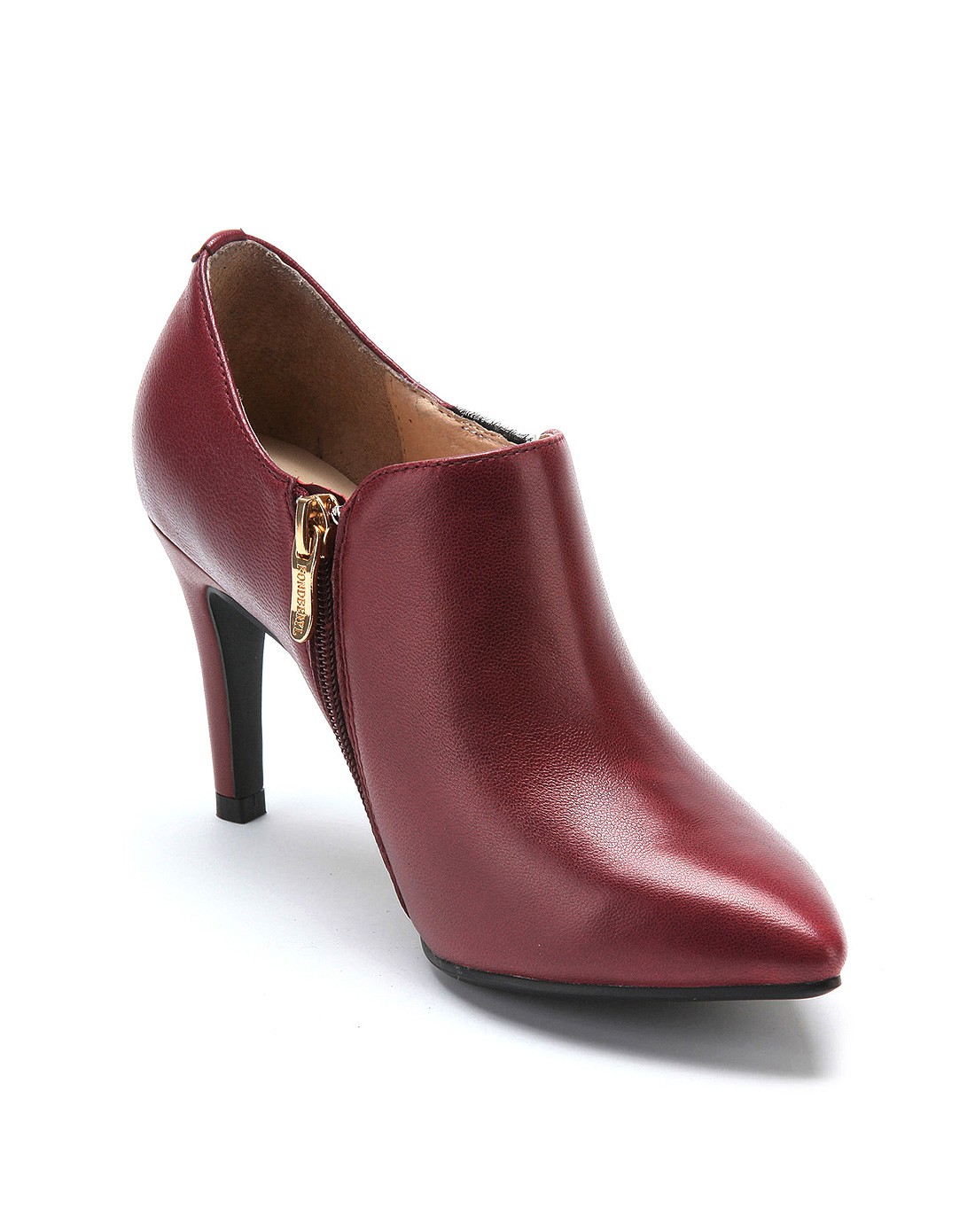 星期六集团品牌女鞋菲伯丽尔fondberyl 2015年新款酒红色珠光羊皮单鞋