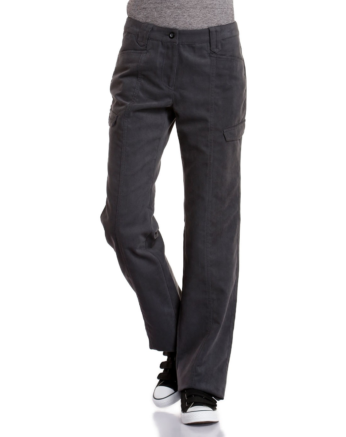 舒适经典 女款铁灰色长裤 新颖个性