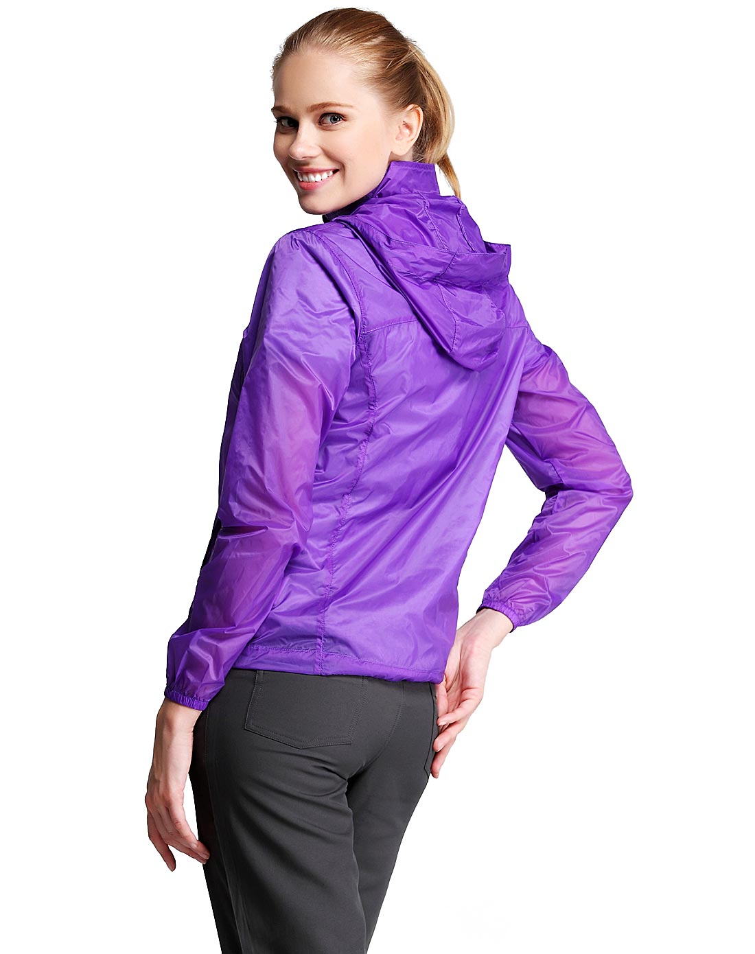 丝绸质感 防晒 女款紫色皮肤风衣 防泼水