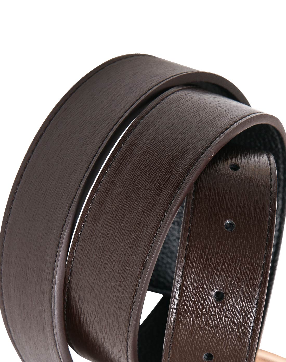 男士水波纹牛皮休闲商务皮带