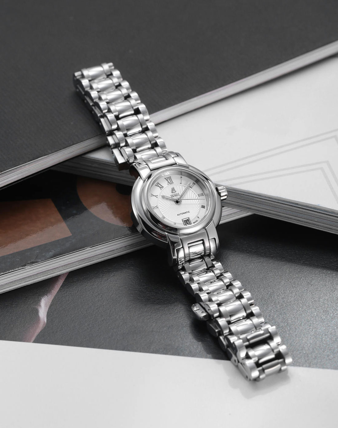 依波路 传奇系列机械银色 女表ls1856-4532