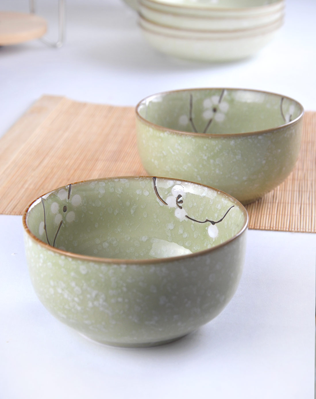 【两件起售】日本纯手绘釉中彩5寸碗4件套