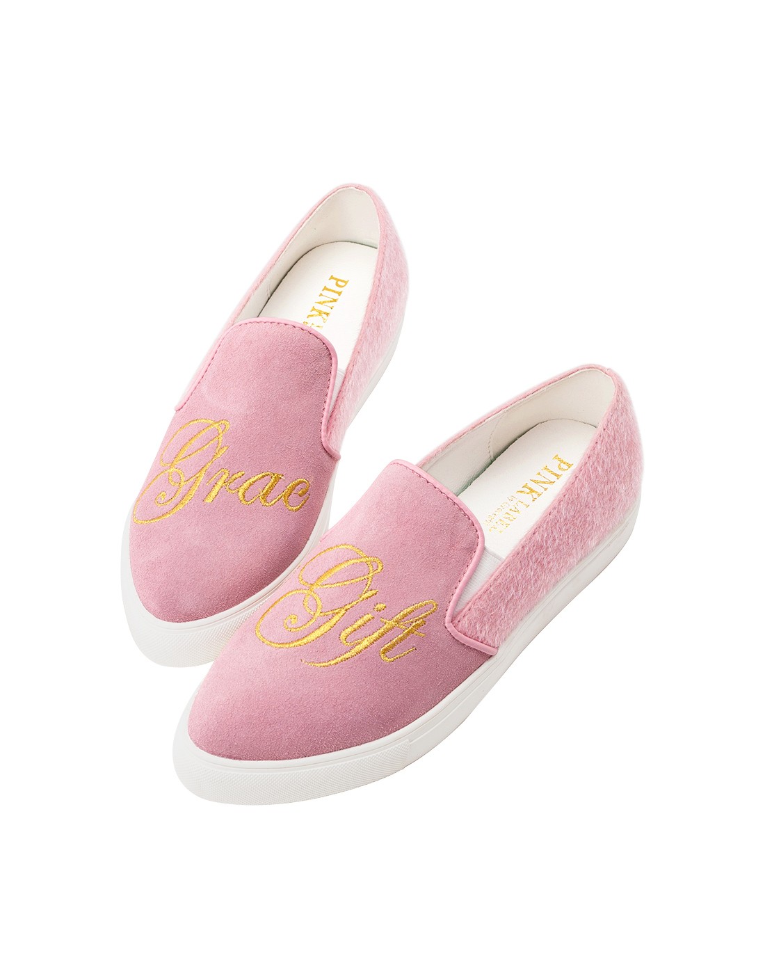 grace gift6767粉色 品牌草写电绣乐福鞋5agcf8531-2p15_唯品会