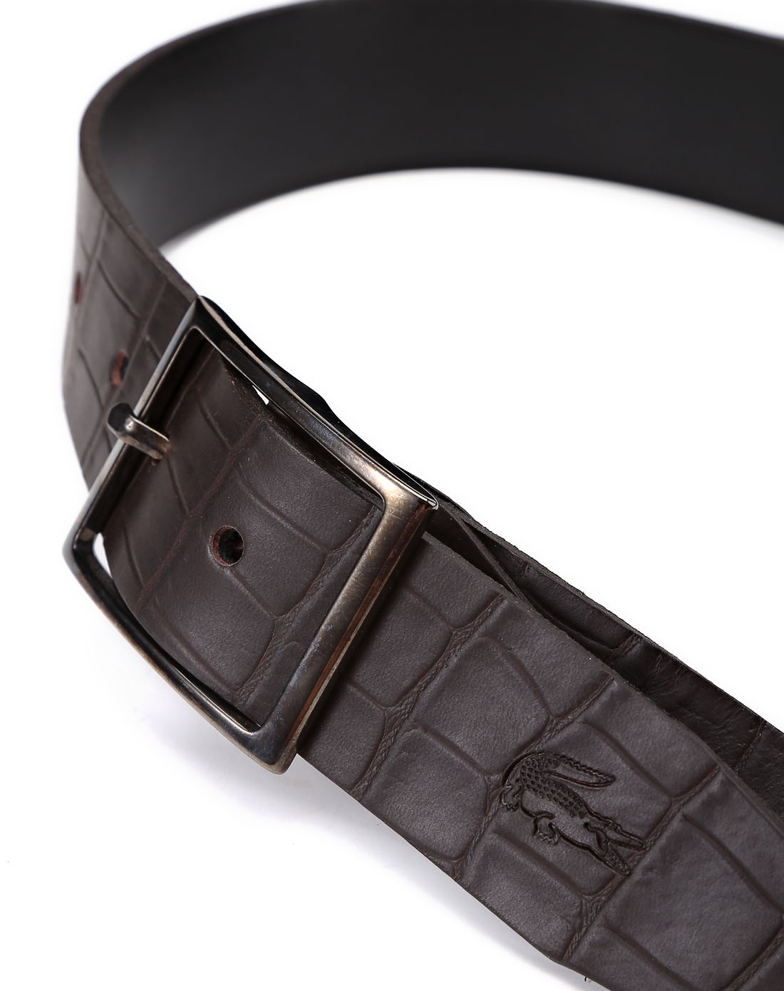 鳄鱼lacoste男女鞋包配件专场男款深啡色经典简约皮带rc1214h70g1