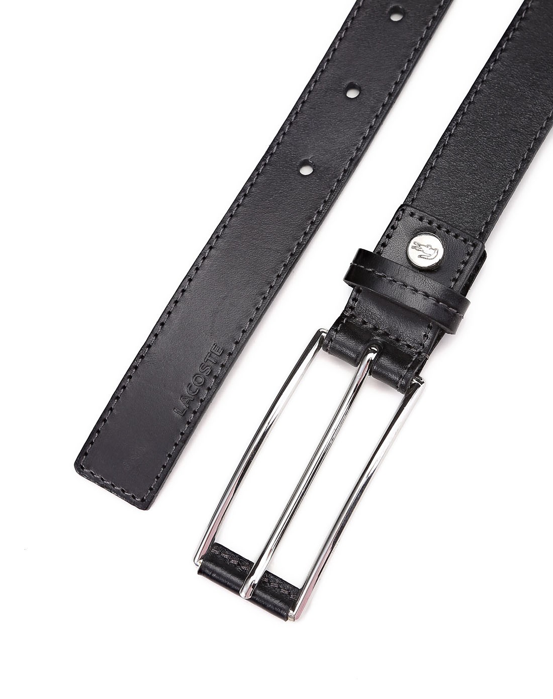 鳄鱼lacoste男女鞋包配件专场中性款黑色时尚百搭皮带rc1329f02g1