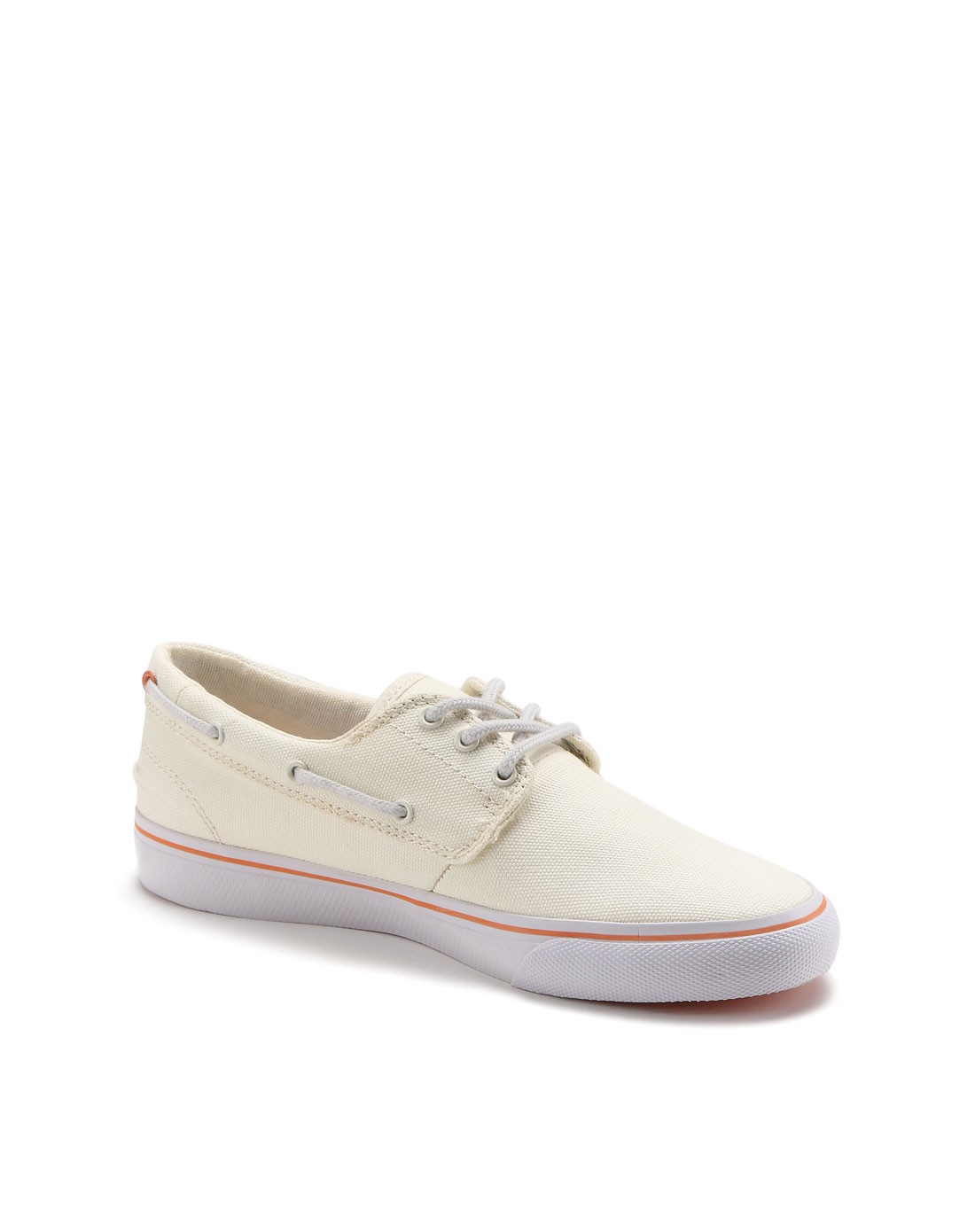 女款米白色休闲帆布鞋子