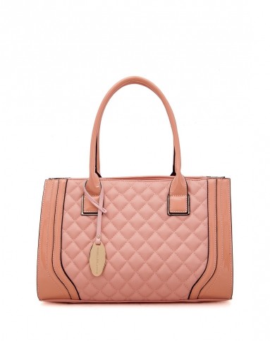 isabelle blanche 肉粉色经典复古绣线横款手提包