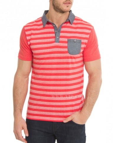 px男装红/白色条纹大方舒适短袖t恤px3355khibiscusred_唯品会