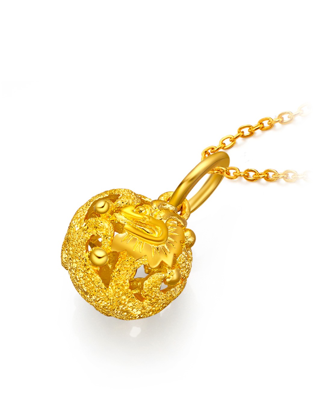 周大福chow tai fook珠宝专场【专柜同款】龙凤呈祥黄金吊坠(计价)f11