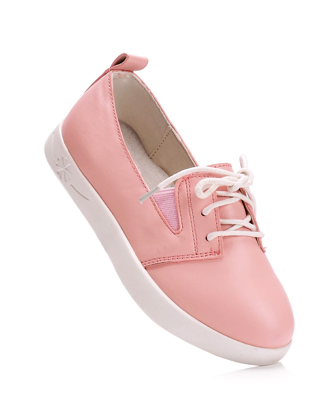 女童粉色韩版系带平底鞋