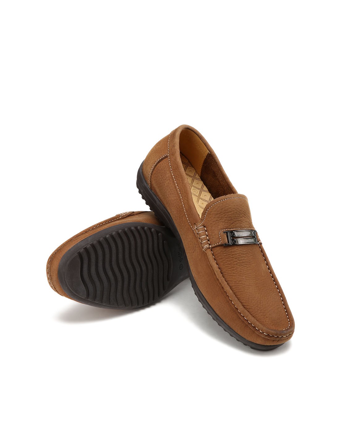 浅卡其色牛皮经典商务休闲鞋