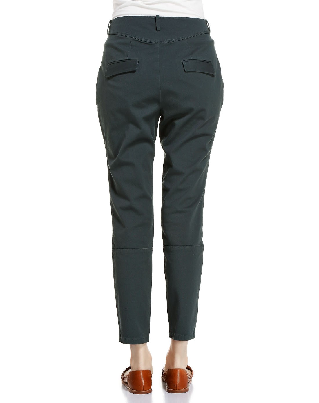 深灰绿色都市时尚长裤