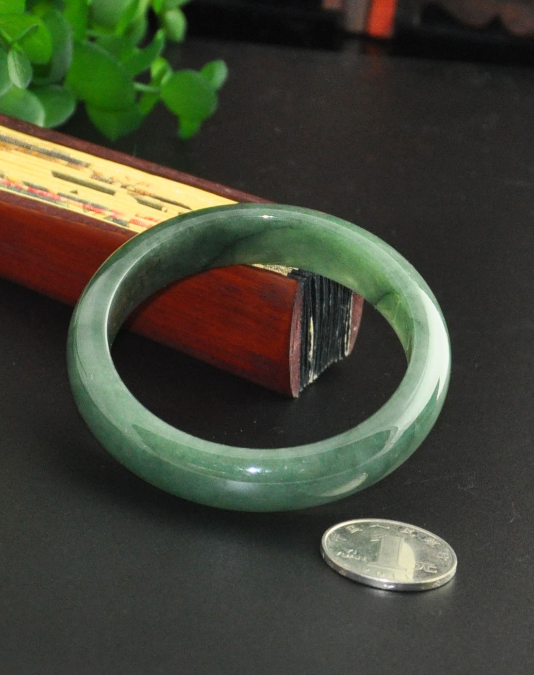 冰种老坑油青翡翠手镯