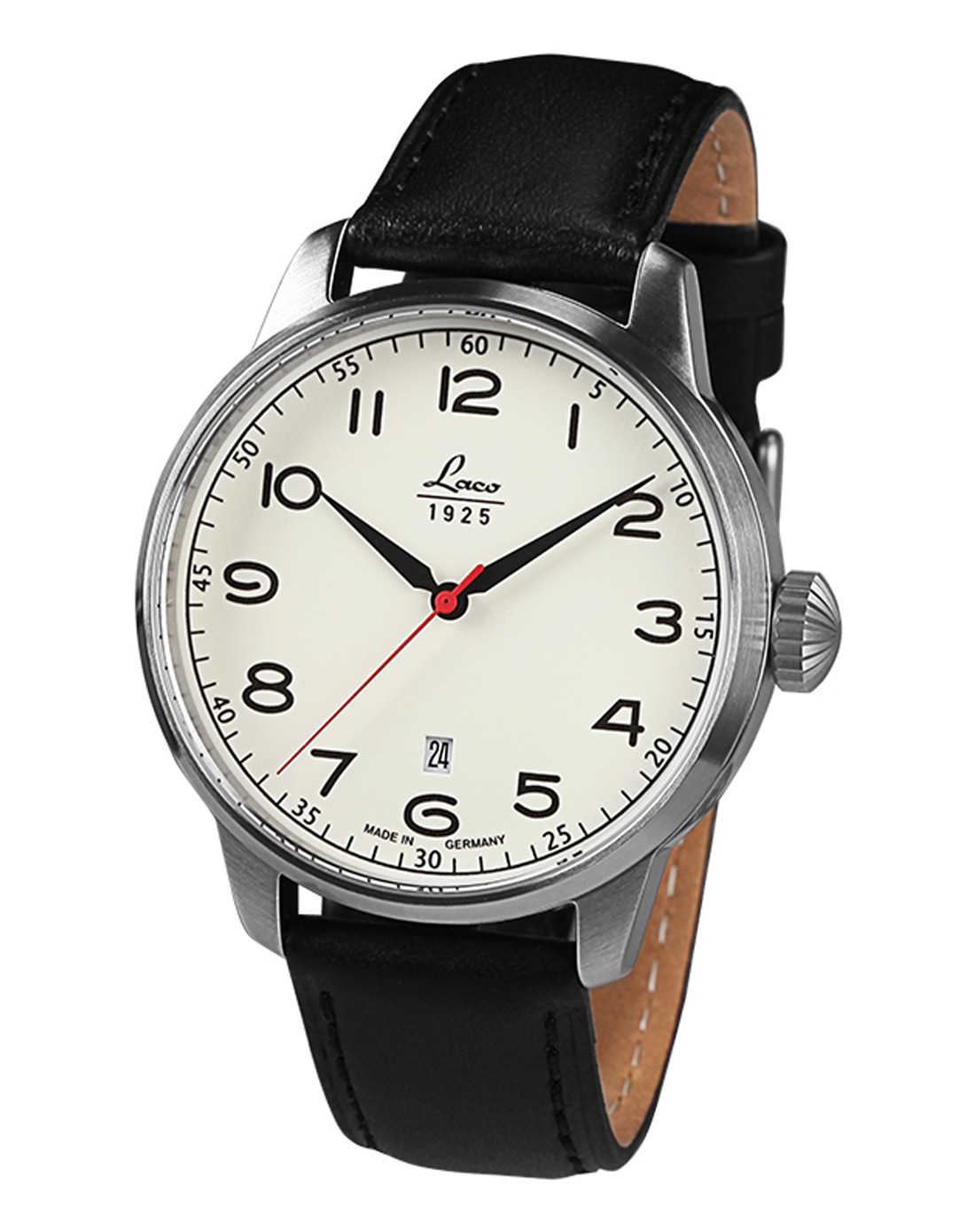 朗坤laco 海军系列自动机械男表黑色皮带