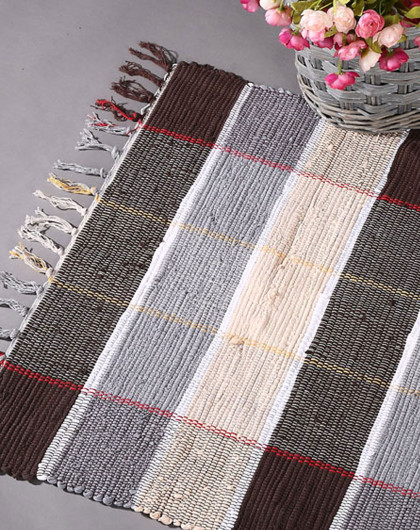 碎布地垫-咖啡格70*120cm