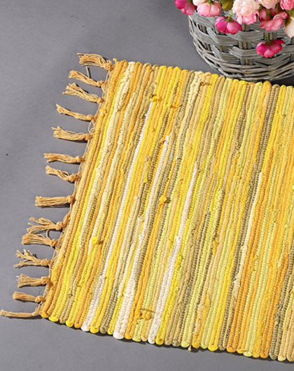 碎布地垫-黄条70*120cm