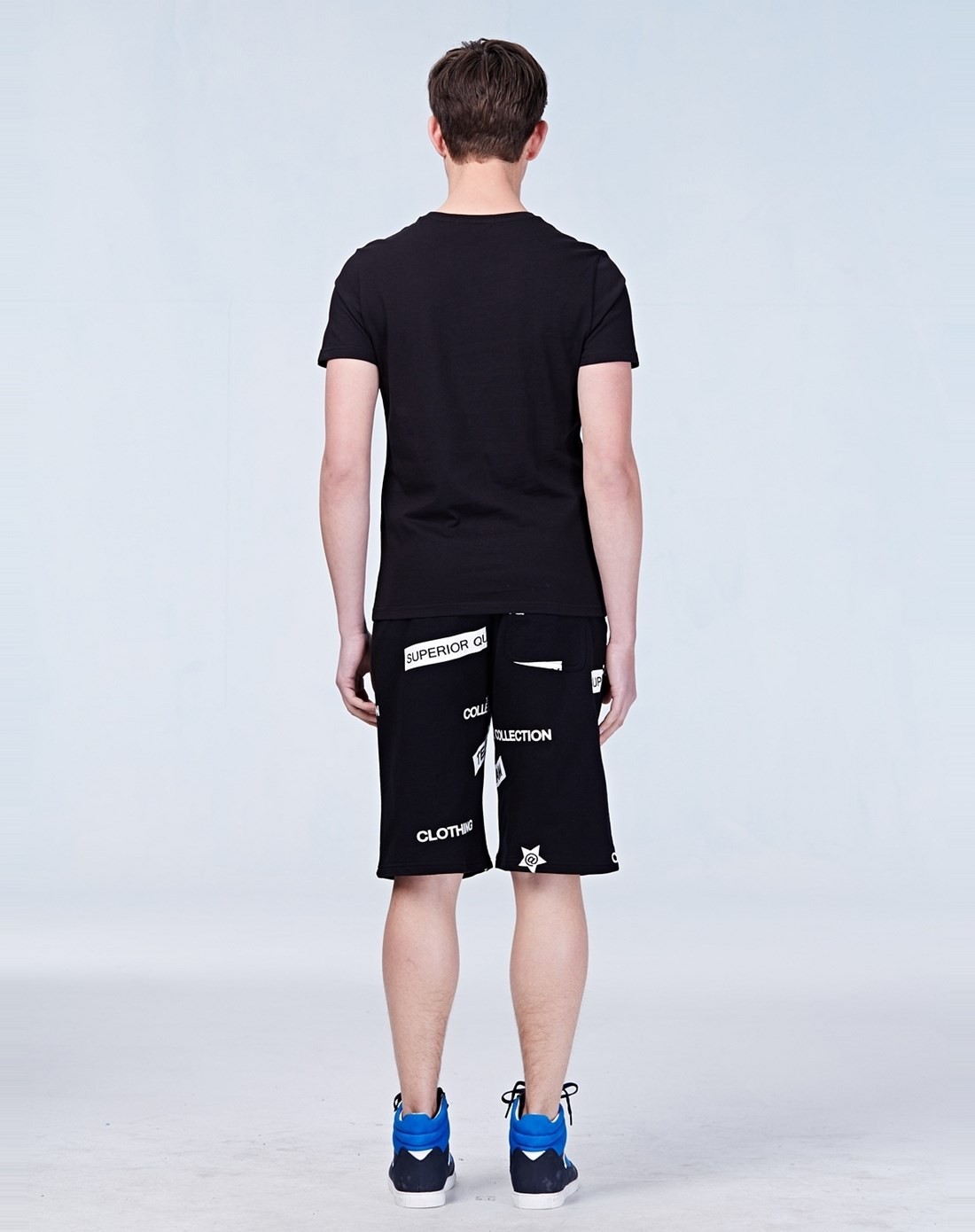 佐丹奴giordano男装专场 经典黑色活力字母印花纯棉短袖t恤