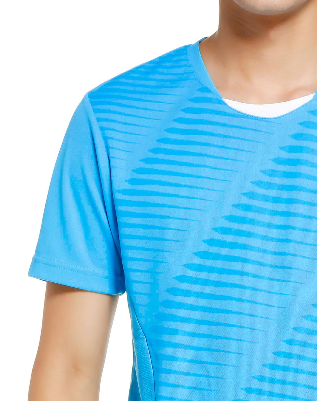 吸湿排汗 男款冰蓝色短袖t恤 舒适活力