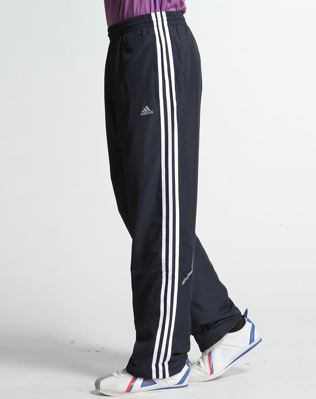 阿迪达斯adidas 男子蓝黑色长裤