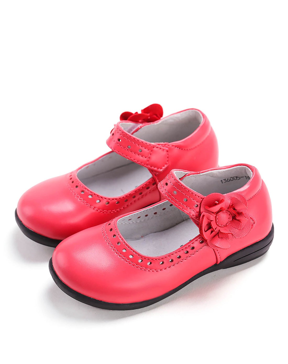 女童西瓜红皮鞋