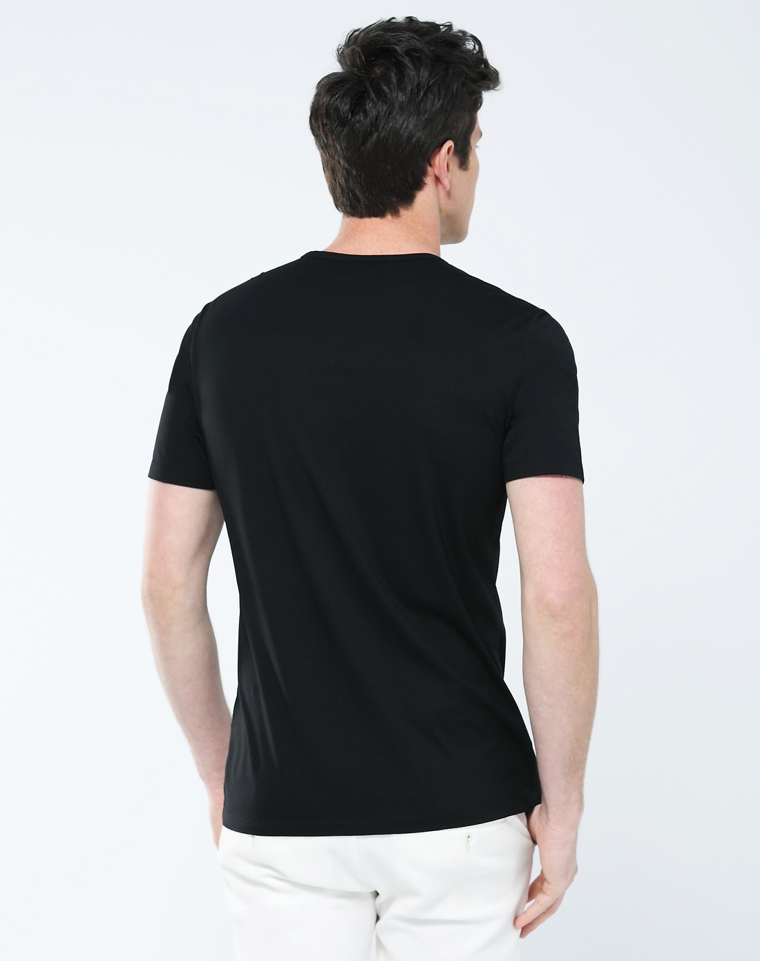 玛萨玛索masa maso黑色字母刺绣柔滑冰爽透气棉氨圆领短t20085000