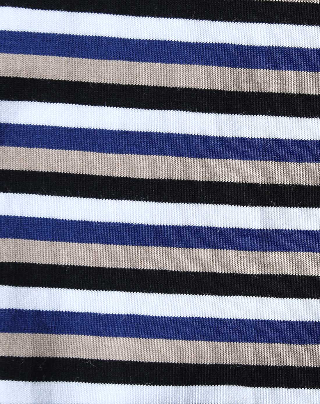 男款蓝紫条男士圆领条纹套装