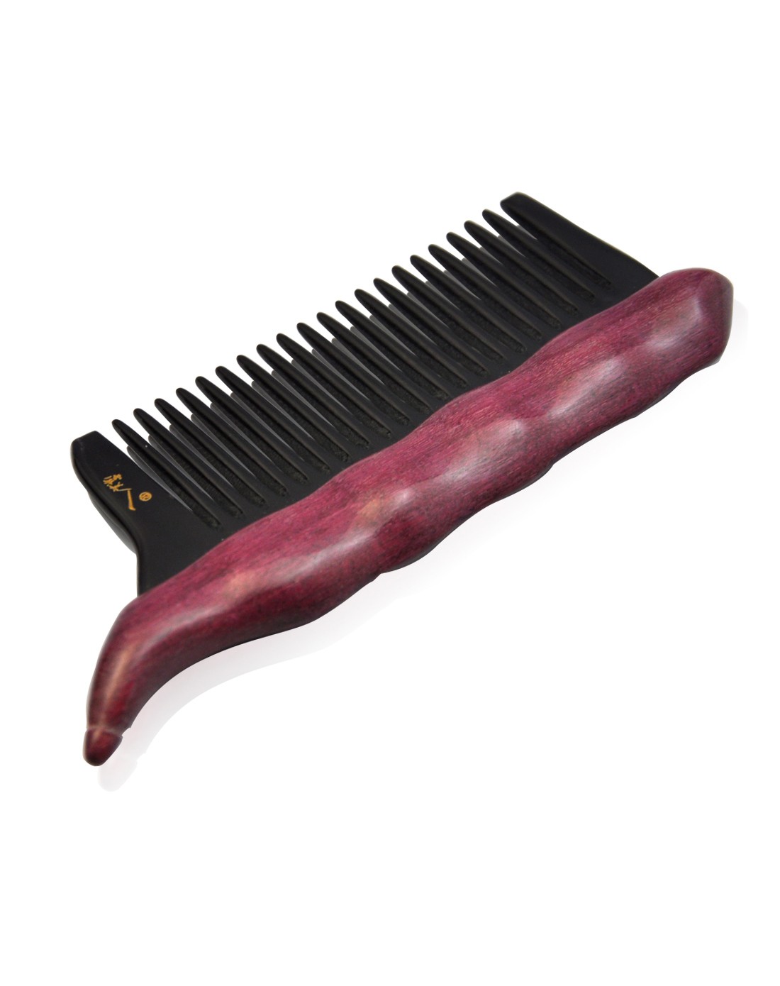 天然紫罗兰水牛角梳子 四季豆造型