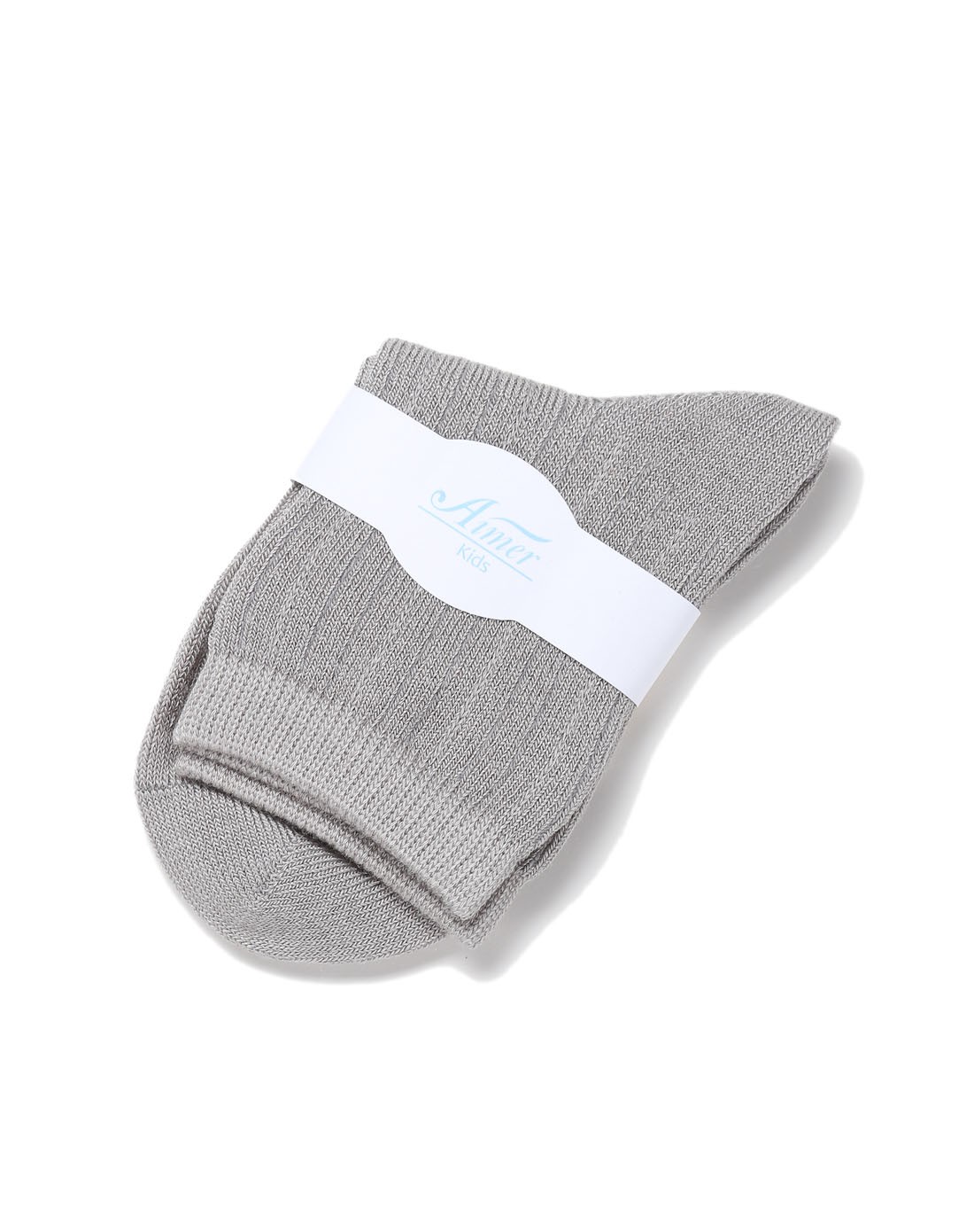 aimer kids儿童浅灰色舒适简约袜子