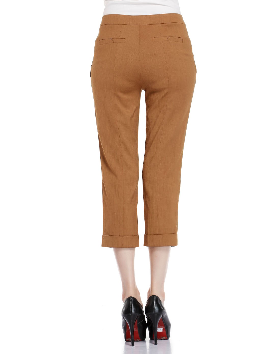 浅棕色百搭简约休闲裤