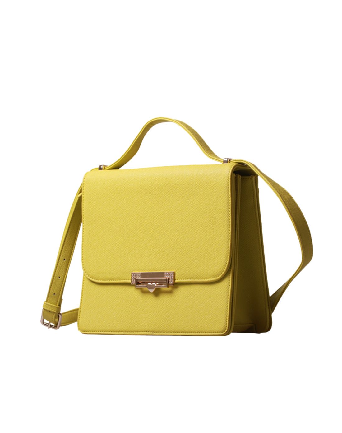 > 卡文女款黄绿色人造革包包